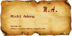 Michl Adony névjegykártya